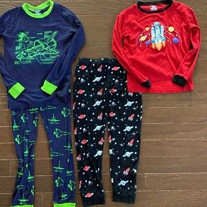 BOYS Long sleeve pant 100% Pajamas SPACE Rocket theme sz 12